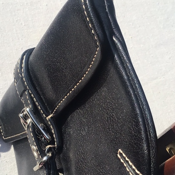 VTG COACH BLACK LEATHER WRISTLET - Picture 6 of 9